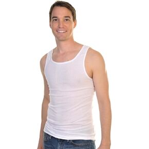 Swan Men's Ribbed Slim Fit Basic A-Shirt (6-Pack)