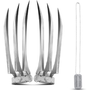 Superhero Claws, Wolverine Claws with Plastic Handles for Adults, Wolf Claws for Halloween Cosplay Props, Set of 2, One Pair Silver in Saudi Arabia