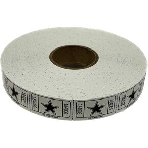 The Ticket Gurus-roll of 2000 White Star Tickets Single Roll Consecutively Numbered Raffle Tickets