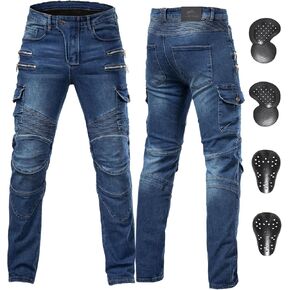 Motorcycle Riding Pants Protective Motorbike Jeans with CE Armor Adjustable Air-Vents for All-Season Riding Comfort