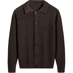 Floerns Men's Long Sleeve Button Down Drop Shoulder Knitwear Cardigan Sweater