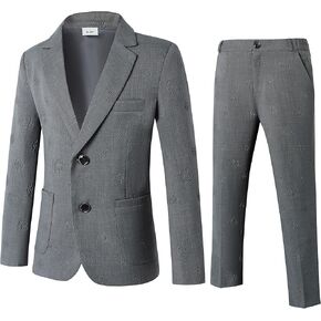 DISAUR Boys Suit Slim Fit 2 Piece Kids Tuxedo for Wedding 6-10Years