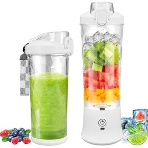 Portable Blender 20 oz Personal Blender for Shakes and Smoothies, BPA Free USB C Rechargeable Blender Cups with 6 Blades and Travel Lid