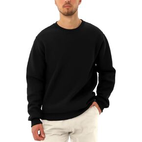 Men's Sweatshirts Soft Long Sleeve Crewneck Sweatshirt Lightweigt Fleece Sweat Shirt Breathable Pullover Sweater S-3XL