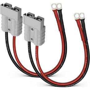 Electric Forklift Charging Plug 12AWG Battery Connect Cable（Length:11.8") with Quick Connector 50A 600V and O Ring for Battery Cars, Sightseeing Cars, Tractors, Motors (Pack of 2)