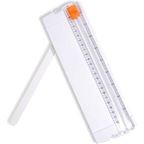 Portable Paper Cutter,A4 Paper Cutter,12 Inch Straight Paper Slicer Scrapbooking Tool with Automatic Security Blades for Scrapbooking Craft Paper Label Coupon (White)