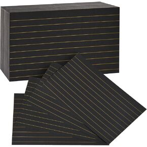 Index Cards 3"x 5" Black, Ruled Line Black Index Cards, Flashcards Notecards for Studying, Heavy Weight Cards, 210 Count