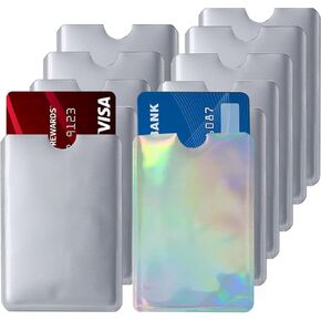 RFID Blocking Sleeves, RFID Card Holder RFID Sleeves for Credit Cards Protector RFID Blocking Sleeves Identity Theft Protection Secure Sleeve for Id Cards, Debit Card (10PCS Regular+1PCS Laser Color)