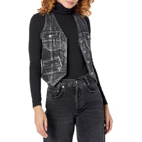 [BLANKNYC] womens Women's Coated Denim Vest With Seaming DetailVest