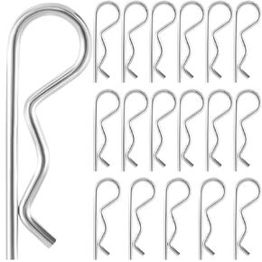 18 Pcs Heavy Duty Cotter Hitch Pins, R Clips Steel Spring Retaining Wire Pins Large for Trailer Tractors Mower Carts Truck Pin Clip Lock System