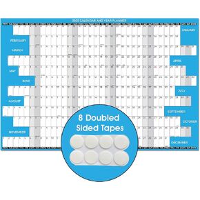 2025 Wall Calendar Monthly Large Wet & Dry Erase Laminated, Size 24" x 36", 12 Month Annual Yearly Wall Planner