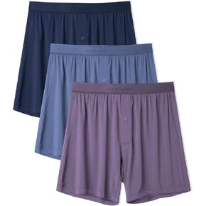 DAVID ARCHY Mens Boxer Shorts Micro Modal Loose Mens Boxers Soft Breathable Boxers for Men Pack