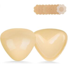 Sticky Bra Inserts - Invisible Lift Adhesive Bra Pads - Triangle Push Up Pads - Reusable & Washable Breast Pads