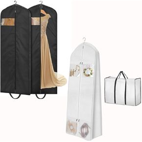 MISSLO 65" Long Garment Bags for Travel + MISSLO Portable 70" Wedding Dress Garment Bag