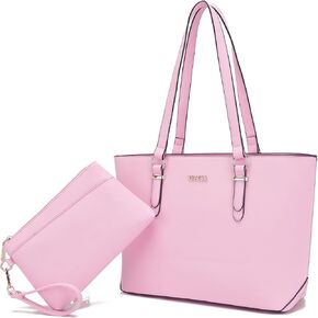YZAOLL Purses for Women PU Leather Medium Tote Satchel Handbags with Matching Wrist Bag set