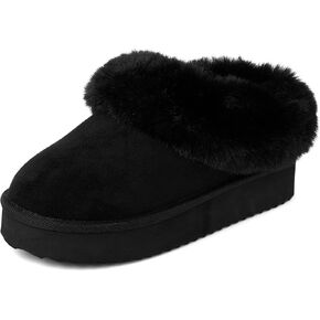 The Children's Place girls Indoor/Outdoor Comfy Slip on Platform Shoes, Faux Fur Lined
