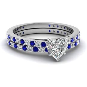 Choose Your Gemstone Classic Delicate Diamond CZ Wedding Set sterling silver Heart Shape Wedding Ring Sets Ornaments Surprise for Wife Symbol of Love Clarity Comfortable US Size 4 to 12