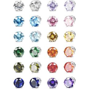 ORAZIO 12 Pairs Magnetic Stud Earrings for Men Women Non-piercing Rhinestone Magnet Earrings Stainless Steel Magnetic Clip on Nose Stud Earrings Set