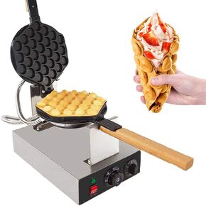 Bubble Waffle Maker Bubble Waffle Maker Electric Non Stick Egg waffle machine 360 Rotated Stainless steel (110V)