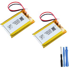 2000mAh 103450 Rechargeable Battery 2 Pack 3.7V Lithium Polymer Battery for PS4 Controller CUH-ZCT1 Series, DIY 3.7-5V Electronic Product, GPS, Watch, Bluetooth mice, Gaming Headset
