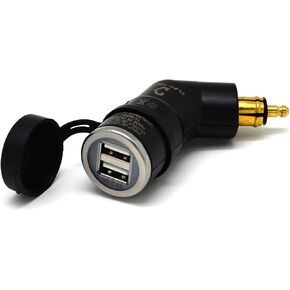Cliff Top Motorcycle DIN USB Charger 4.6 Amp Motorcycle Power Adapter with DIN Hella Plug Compatible with BMW Triumph Tiger Ducati Motorcycle