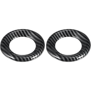 X AUTOHAUX 2pcs Car Loudspeaker Circle Trim Audio Speaker Decorative Ring Carbon Fiber Pattern for Honda Civic 10th Generation 2016-2021 Black