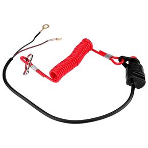 Emergency Engine Kill Switch with Flexible Cord Tether Universal Outboard Engine Ignition Emergency Stop Switch