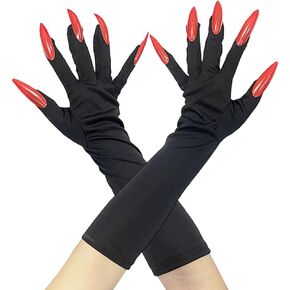 Furimuk Cat Women Claw Glove Long Fingernail Paw Gloves for Halloween Cosplay Costume Party Prop Wolf Glove Accessories