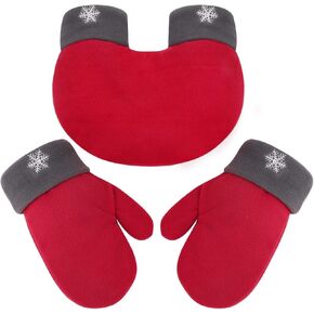 Christmas Couple Gloves 3PCS Santa Cold Weather Gloves 2 Person Mittens Hand Holding Romantic Lover Mittens Thermal Gloves
