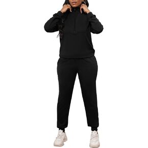 AOMONI Womens Sweatsuits 2 Piece Set Long Sleeve Half Zip Pullover Sweatshirt Jogging Tracksuit Trendy Clothes with Pocket