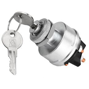 12v 4-Position Universal Starter Switch Fit for Car, Tractor, Truck, Forklift, Trailer, Agricultural, Caterpillar and More,Acc/Off/IGN/Start Ignition Key Switch