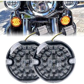 3-1/4 Inch Front Led Turn Signal 1157 Double Base Amber Lamp Compatible with aley Motorcycle Road Glide Road King Softail Ultra Classic Ultra Limited Electra Glide