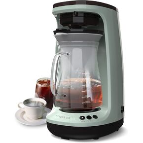 Iced Coffee Maker, Hot and Cold Coffee Maker with Self Cleaning, Single Serve Coffee Maker for Ground Coffee, 4-5 Cups Iced Coffee Machine for Home, Office and RV, Green