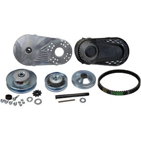 AlveyTech 1" Bore Shaft Drive Clutch Torque Converter Kit (Comet Series 30 TAV2 Replacement) - Go-Kart Mini Bike Predator 212cc 6.5 Hp Engine, Driven Driver Pulley, 40/41/420 Sprocket Chain 10T, Belt
