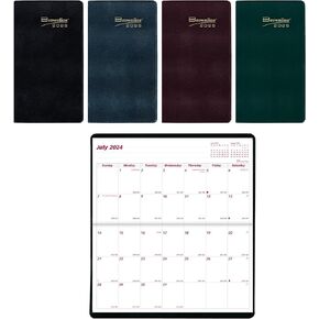 Brownline® Essential Monthly Pocket Planner, 18 Months, July 2024 to December 2025, Stitched Binding, 6.5" x 3.5", Assorted Colors (CA12.AST-25)