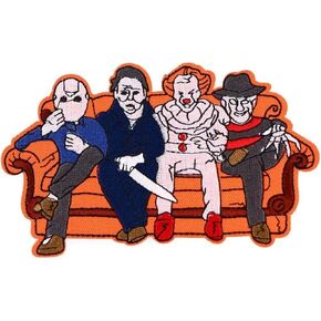 Freddy Nightmare Elm Street Jason Friday 13th Halloween Michael Myers It Pennywise Friends Horror Movie Film 5.3" Iron On Embroidered Thermoadhesive Patch for Clothing