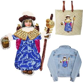Santo nino de atocha Sequin Applique Patch It can be Sewed/glued on Cap and Gowns, Jackets, Bags or Any Other Fabric - niño de atocha Sequin Patch - Santo nino Embellishment Patch