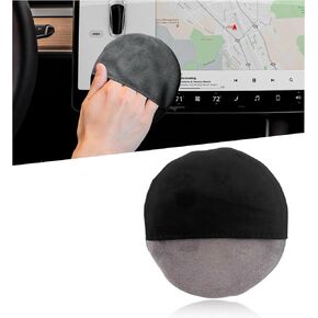 Car Screen Cleaner, 4.33"×4.33" Round Microfiber Auto Screen Cleaning Pad, Foldable Touch Screen Cleaner Cloth for Vehicle Dashboard LCD Display, Interior Car Accessories
