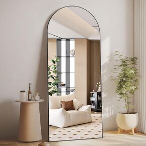 CASSILANDO Full-Length Mirror 65“ × 24 ", Floor Standing Mirror, Unique Vertical Mirror, Gold Metal Frame Mirror, Over The Wall Hanging Mirror for Living Room Bedroom Entrance Bathroom