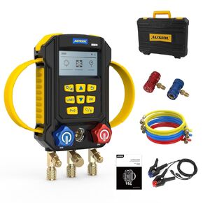 AUTOOL HVAC Gauges Refrigerant Recovery Machine, HVAC Automotive Recovery and Recharge of R134, Built in Compressor/Filter/Electronic Scale