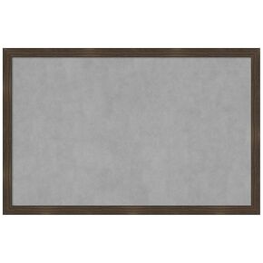 Amanti Art Framed Magnetic Board (34 x 22) Woodgrain Stripe Chocolate Magnet Board, Large Magnetic Bulletin Board for Office Decor, Mudroom, Kitchen or Organization Drop Zone from WI, USA