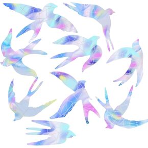 18 قطعة من ملصقات النوافذ بألوان قوس قزح على شكل طائر لمنع ضربات نافذة الطيور، ملصقات النوافذ لمنع ضربات الطيور، ملصقات عاكسة للضوء بألوان قوس قزح in Kuwait