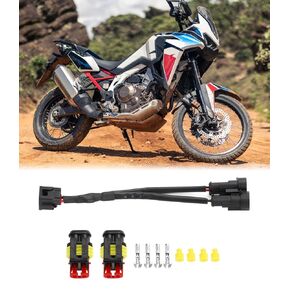Y Splitter Power Outlet Connector Plug 12V Y-Splitter Plug Harness Kit Fit for Honda 2017-2021 CRF250L | 2021-2023 CRF300L | 2018-2019 CRF 1000 L | 2020-2024 CRF 1100 L (Plug and Play)