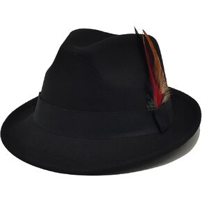 Unisex Trilby Hats Classic Fedora Hats for Women Men Dress Hats Felt Short Brim Fedoras Hat Panama Hat with Band