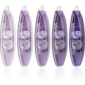 5Pcs White Out Correction Tape Pen, Easy to Use, Aesthetic Cute Whiteout Tapes for Instant Correction for School Office Supplies, 1/5 Inch x 236 Inches (Blue)
