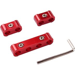 3PCS Aluminum Engine Spark Plug Wire Separator Divider Organizer Clamp Kit for 8mm 9mm 10mm-Black