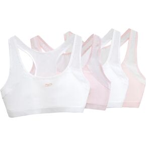 Training Bras for Girls 8-14,Girls Training Bra-Racerback Sports Seamless Bras Underwear, Ultra Comfort Soft-4 Pack
