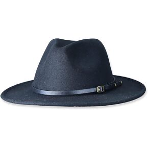 Kids Classic Trilby Short-Brim Fedora-Hat with Band (Black, 54cm/Fit for 6-12 Years)