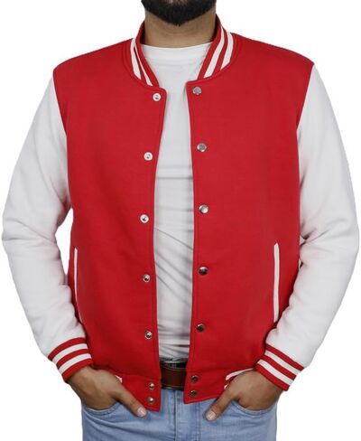 Men’s Varsity Bomber Fleece Jacket - Baseball Letterman Jacket For Mens in Saudi Arabia