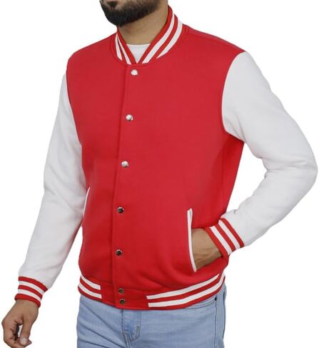 Men’s Varsity Bomber Fleece Jacket - Baseball Letterman Jacket For Mens in Saudi Arabia